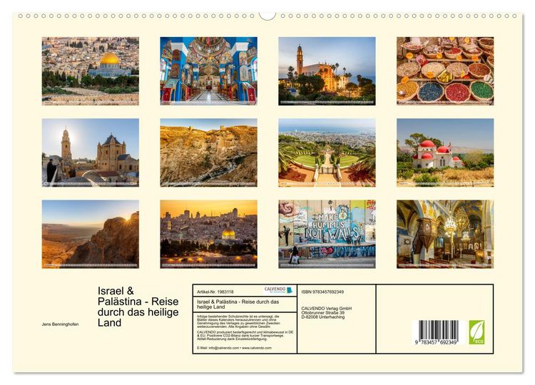 Produktbild: Israel & Pal&auml;stina - Reise durch das heilige Land (hochwertiger Premium Wandkalender 2026 DIN A2 quer), Kunstdruck in Hochglanz