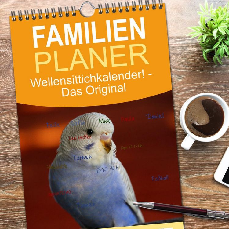 Produktbild: Familienplaner 2026 - Wellensittichkalender! - Das Original mit 5 Spalten (Wandkalender, 21 x 45 cm) CALVENDO
