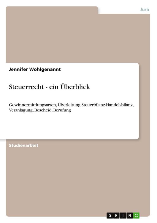 Produktbild: Steuerrecht - ein &Uuml;berblick