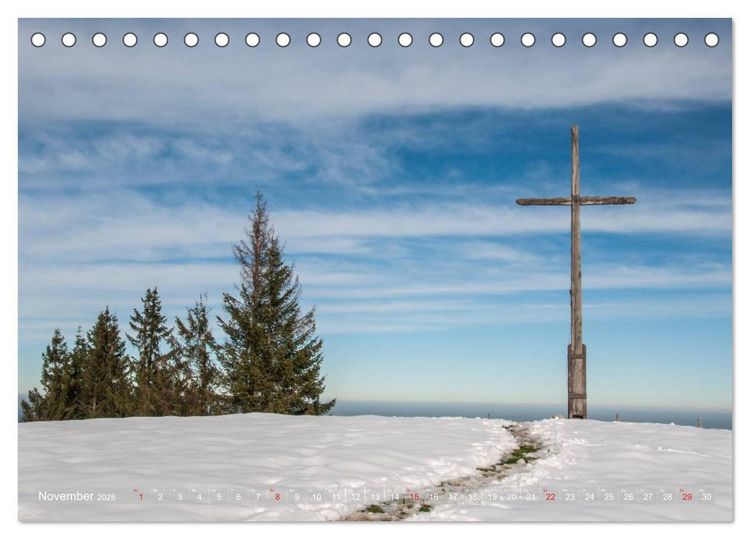 Produktbild: Gipfelkreuze auf bayerischen Bergen (Tischkalender 2026 DIN A5 quer), CALVENDO Monatskalender