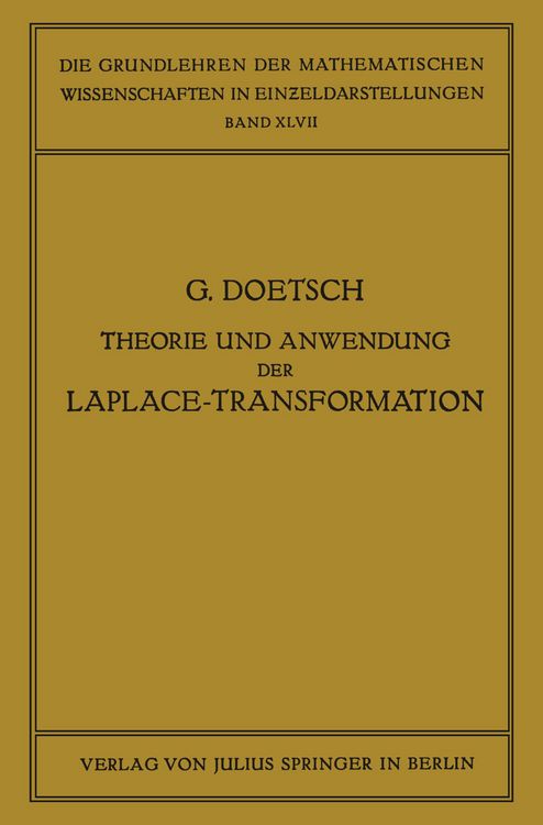 Produktbild: Theorie und Anwendung der Laplace-Transformation