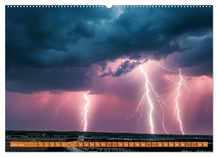 Produktbild: Mega-Blitze (hochwertiger Premium Wandkalender 2026 DIN A2 quer), Kunstdruck in Hochglanz