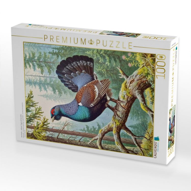 Produktbild: CALVENDO Puzzle Auerhahn - seltener Vogel als Gem&auml;lde | 1000 Teile Lege-Gr&ouml;&szlig;e 64x48cm Foto-Puzzle f&uuml;r gl&uuml;ckliche Stunden