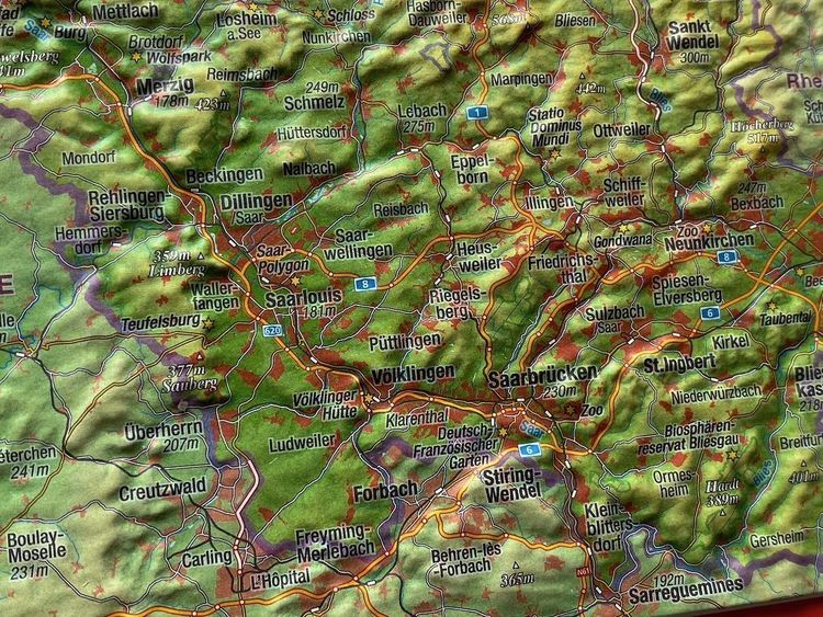 Produktbild: Reliefpostkarte Saarland