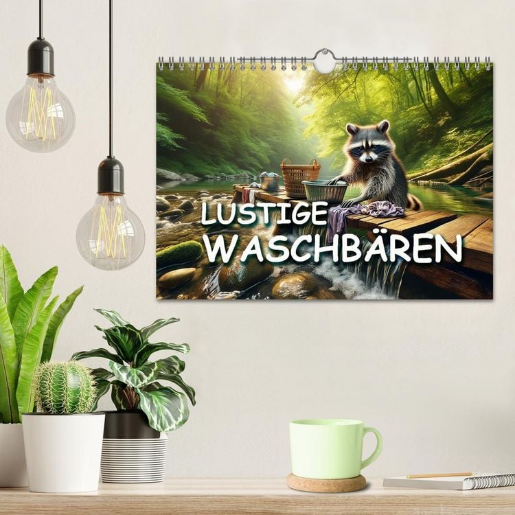 Produktbild: Lustige Waschb&auml;ren (Wandkalender 2026 DIN A4 quer), CALVENDO Monatskalender