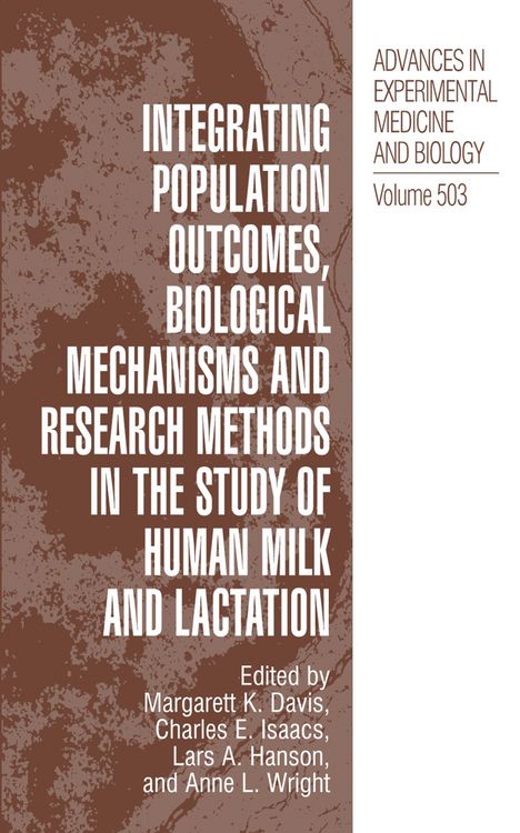 Produktbild: Integrating Population Outcomes, Biological Mechanisms and Research Methods in the Study of Human Milk and Lactation