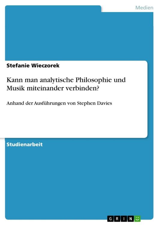 Produktbild: Kann man analytische Philosophie und Musik miteinander verbinden?