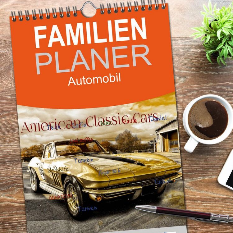 Produktbild: Familienplaner 2026 - American Classic Cars mit 5 Spalten (Wandkalender, 21 x 45 cm) CALVENDO