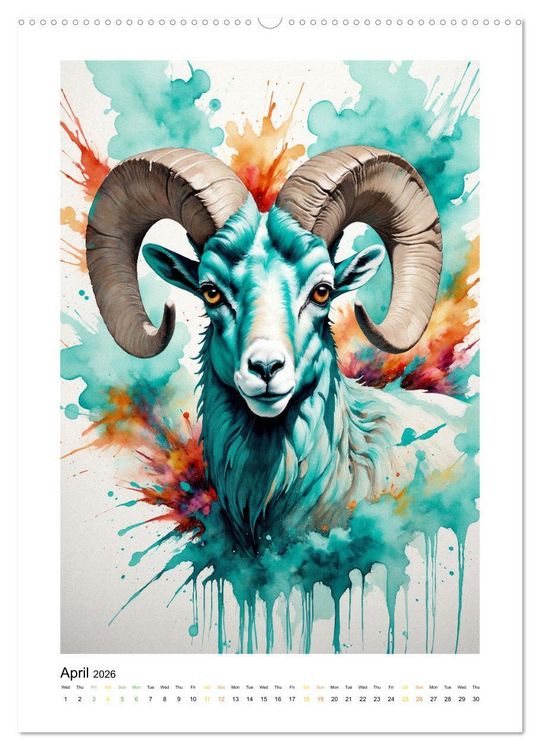 Produktbild: Fantastic Animal World: A Play of Colors and Elegance (High Quality Premium Wall Calendar 2026 DIN A2 portrait),CALVENDO 12 Month Wall Calendar