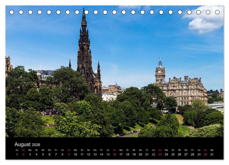 Produktbild: Faszination Edinburgh (Tischkalender 2026 DIN A5 quer), CALVENDO Monatskalender