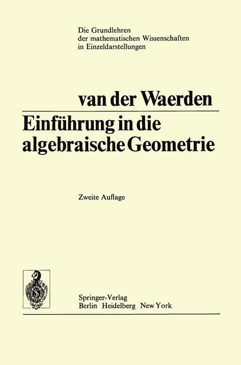 Produktbild: Einf&uuml;hrung In Die Algebraische Geometrie