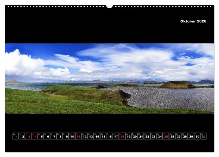 Produktbild: Island 2026 Landschaftspanoramen (Wandkalender 2026 DIN A2 quer), CALVENDO Monatskalender