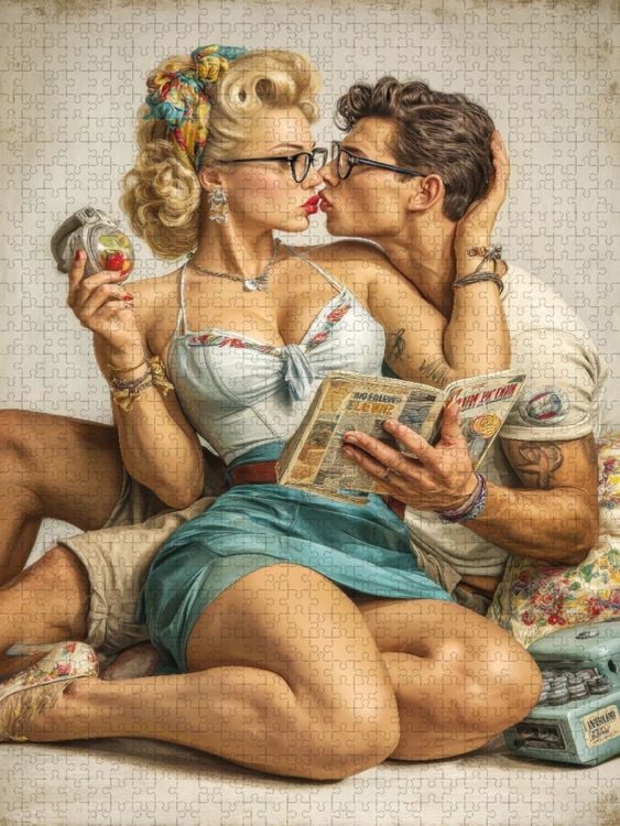 Produktbild: CALVENDO Puzzle Ein K&uuml;sschen f&uuml;r dich | 1000 Teile Lege-Gr&ouml;&szlig;e 64x48cm Foto-Puzzle f&uuml;r gl&uuml;ckliche Stunden