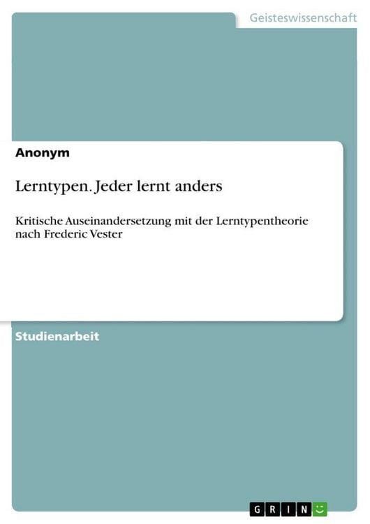 Produktbild: Lerntypen. Jeder lernt anders