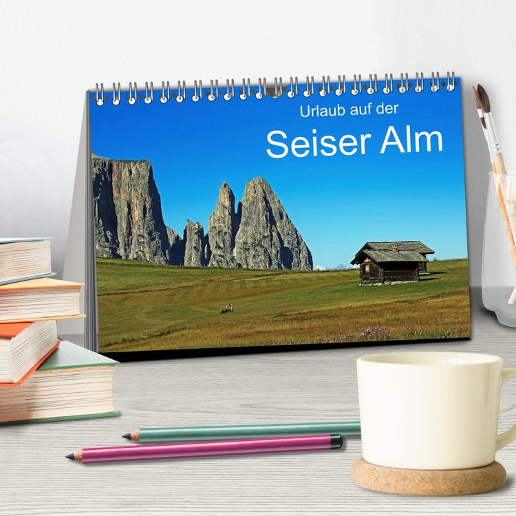 Produktbild: Urlaub auf der Seiser Alm (Tischkalender 2026 DIN A5 quer), CALVENDO Monatskalender