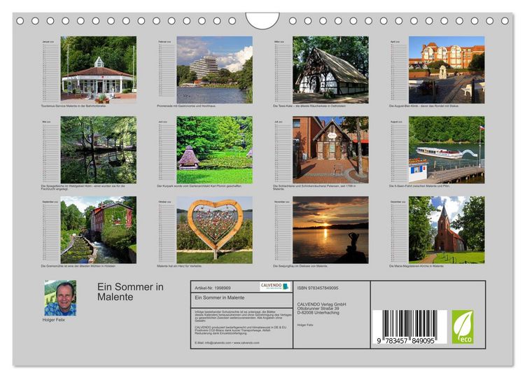 Produktbild: Ein Sommer in Malente (Wandkalender 2026 DIN A4 quer), CALVENDO Monatskalender