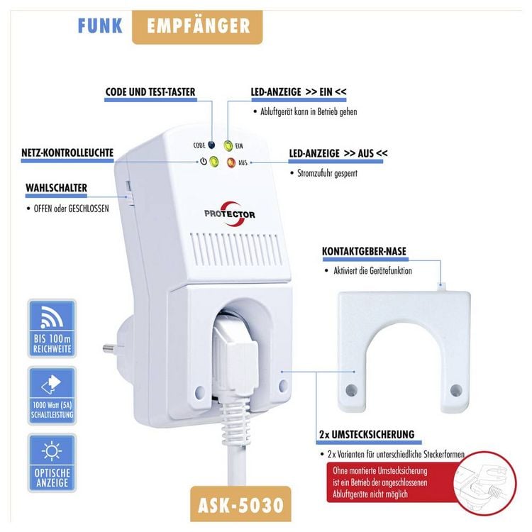 Produktbild: Protector Funk-Abluftsteuerung ASK-5030 1800W