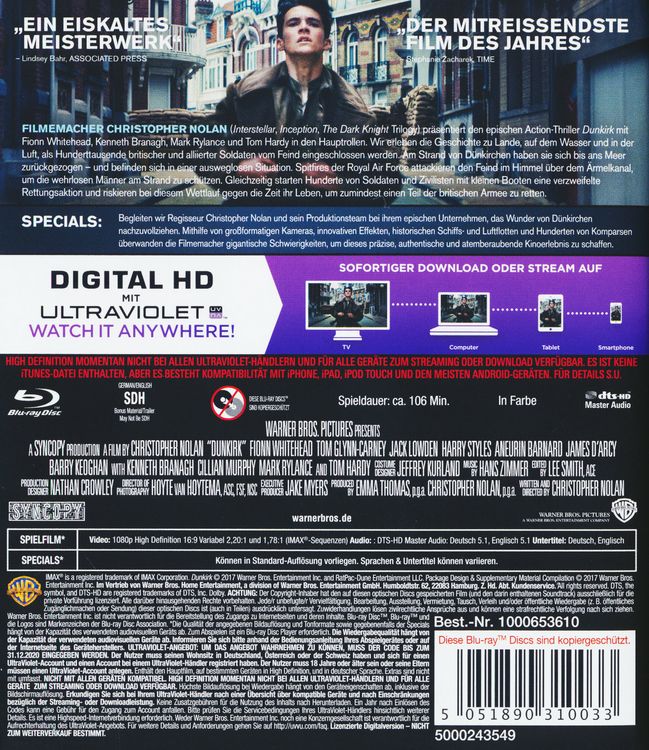 Produktbild: Dunkirk (+ Bonus-Blu-ray)