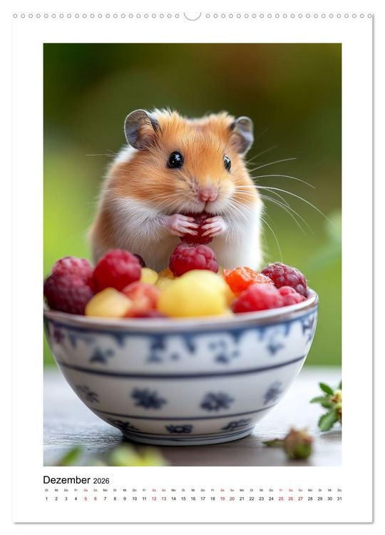Produktbild: Goldhamster Geschichten (hochwertiger Premium Wandkalender 2026 DIN A2 hoch), Kunstdruck in Hochglanz