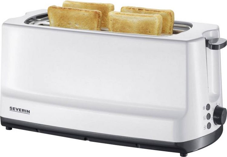 Produktbild: Severin AT 2234 Doppel-Langschlitztoaster mit Br&ouml;tchenaufsatz Wei&szlig;, Grau