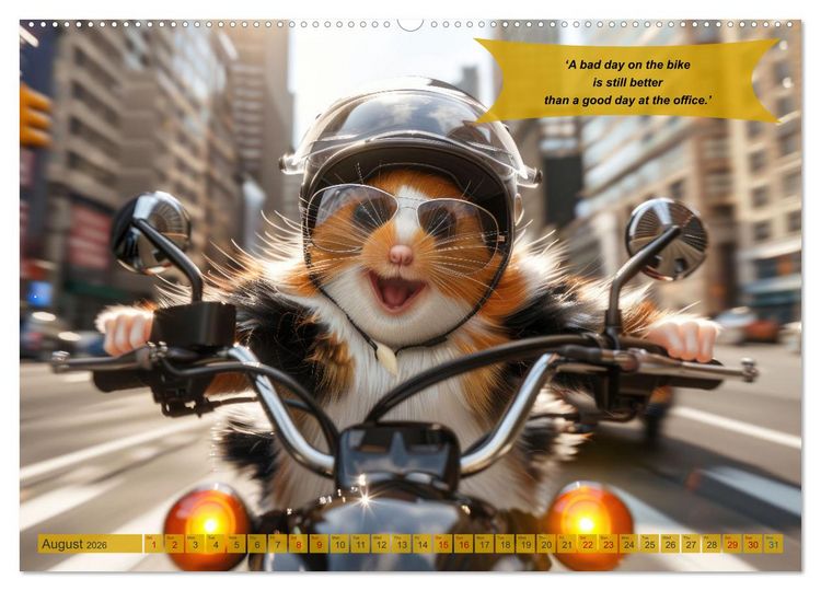 Produktbild: Funny animals as motorbike riders (Wall Calendar 2026 DIN A2 landscape), CALVENDO 12 Month Wall Calendar