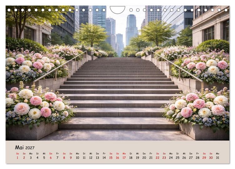 Produktbild: Urbane Oasen - Wo die Stadt aufblüht (Wandkalender 2027 DIN A4 quer), CALVENDO Monatskalender