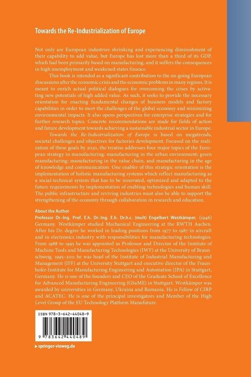 Produktbild: Towards the Re-Industrialization of Europe