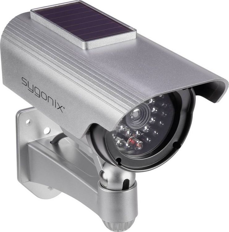 Produktbild: Sygonix SY-3420674 Kamera-Attrappe mit Solarmodul, mit blinkender LED