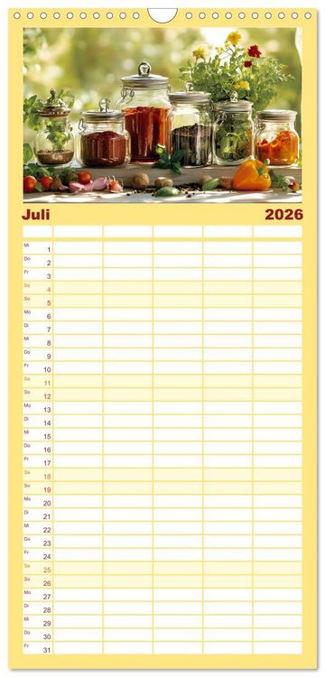 Produktbild: Familienplaner 2026 - K&uuml;chenkalender Glaswerk mit 5 Spalten (Wandkalender, 21 x 45 cm) CALVENDO