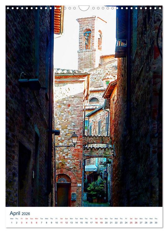 Produktbild: Umbrian Bell Towers (Wall Calendar 2026 DIN A3 portrait), CALVENDO 12 Month Wall Calendar