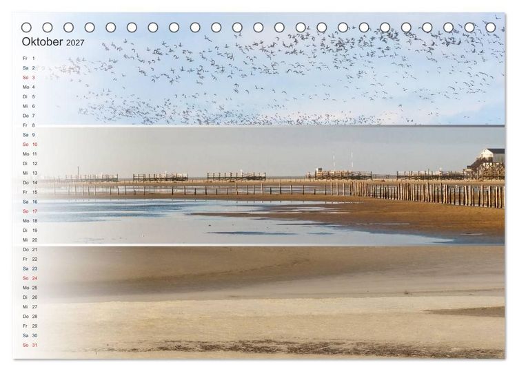 Produktbild: K&uuml;stenstreifen an der Nordsee (Tischkalender 2027 DIN A5 quer), CALVENDO Monatskalender