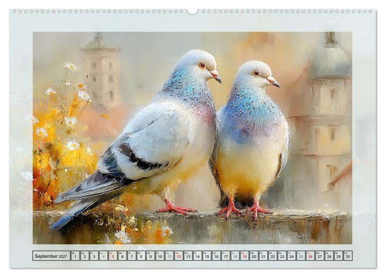 Produktbild: Tauben. Urbane Lebensk&uuml;nstler (hochwertiger Premium Wandkalender 2027 DIN A2 quer), Kunstdruck in Hochglanz