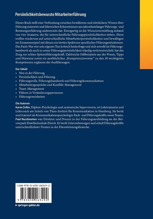Produktbild: Pers&ouml;nlichkeitsbewusste Mitarbeiterf&uuml;hrung