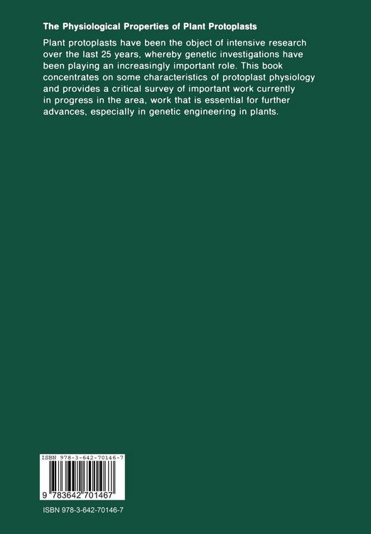 Produktbild: The Physiological Properties of Plant Protoplasts