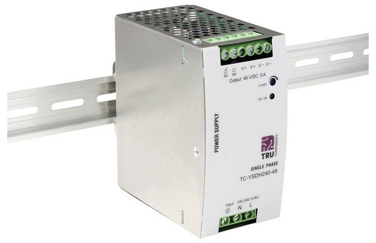 Produktbild: TRU COMPONENTS TC-13850164 Hutschienen-Netzteil (DIN-Rail) 48 V/DC 5 A 240 W Anzahl Ausg&auml;nge:1 x Inhalt 1 St.