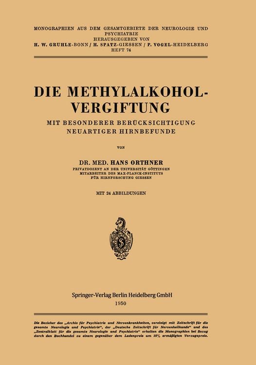 Produktbild: Die Methylalkoholvergiftung