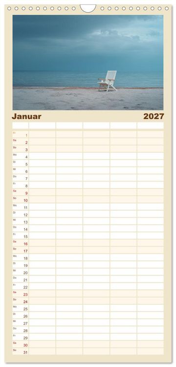 Produktbild: Familienplaner 2027 - St&uuml;hle K&ouml;rbe Liegen mit 5 Spalten (Wandkalender, 21 x 45 cm) CALVENDO