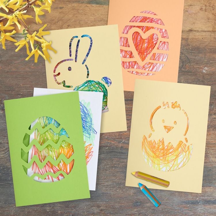 Produktbild: Bastelset - Erstes Malen Kritzelkarten Ostern