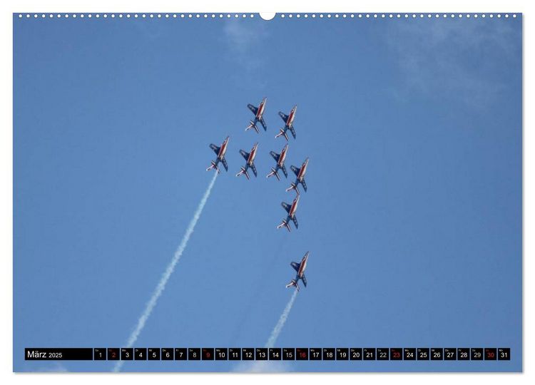 Produktbild: Augenblicke in der Luft: Patrouille de France (hochwertiger Premium Wandkalender 2025 DIN A2 quer), Kunstdruck in Hochglanz