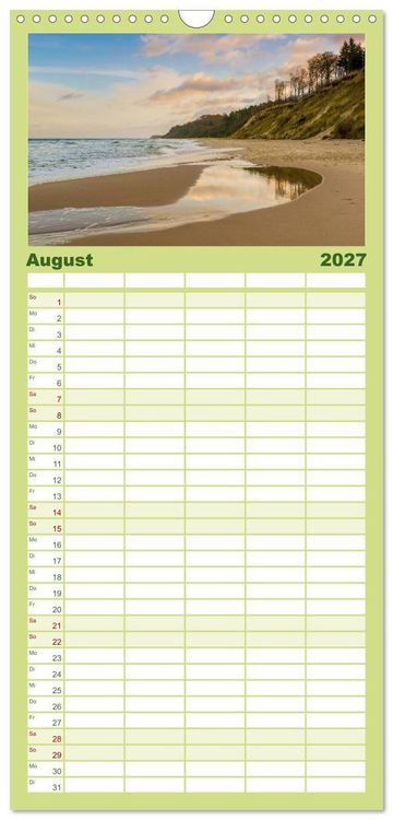 Produktbild: Familienplaner 2027 - Usedom - Deutscher Inseltraum mit 5 Spalten (Wandkalender, 21 x 45 cm) CALVENDO