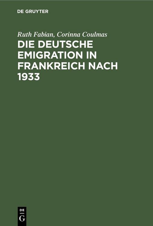 Produktbild: Die deutsche Emigration in Frankreich nach 1933