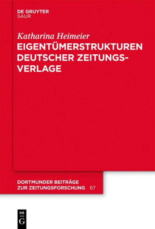 Produktbild: Eigent&uuml;merstrukturen deutscher Zeitungsverlage
