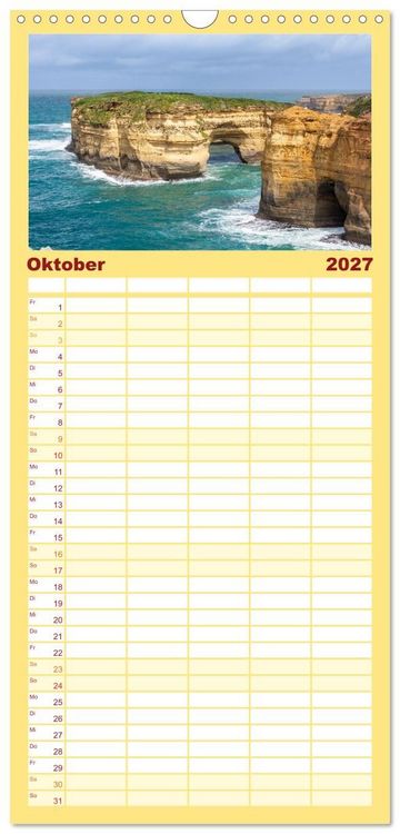 Produktbild: Familienplaner 2027 - Das s&uuml;dliche Australien - vielf&auml;ltig, &uuml;berraschend, unvergesslich mit 5 Spalten (Wandkalender, 21 x 45 cm) CALVENDO
