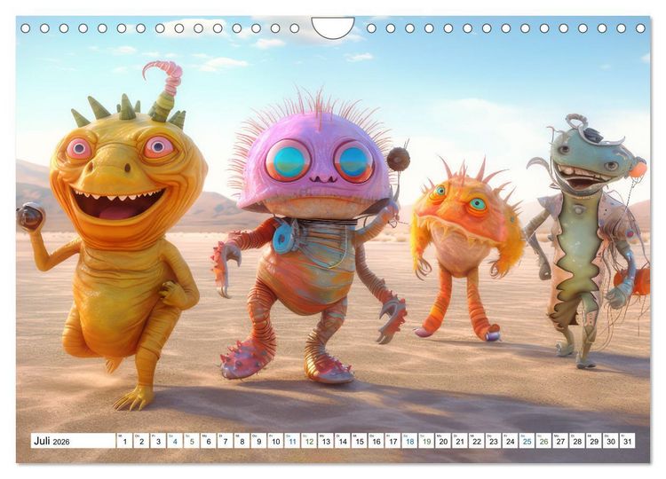 Produktbild: Monsterparade im Anmarsch (Wandkalender 2026 DIN A4 quer), CALVENDO Monatskalender