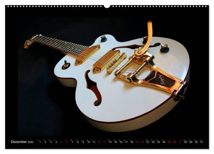 Produktbild: Rockgitarren im Blitzlicht (hochwertiger Premium Wandkalender 2026 DIN A2 quer), Kunstdruck in Hochglanz