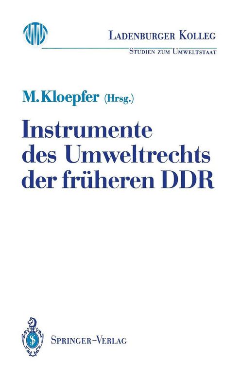 Produktbild: Instrumente des Umweltrechts der früheren DDR