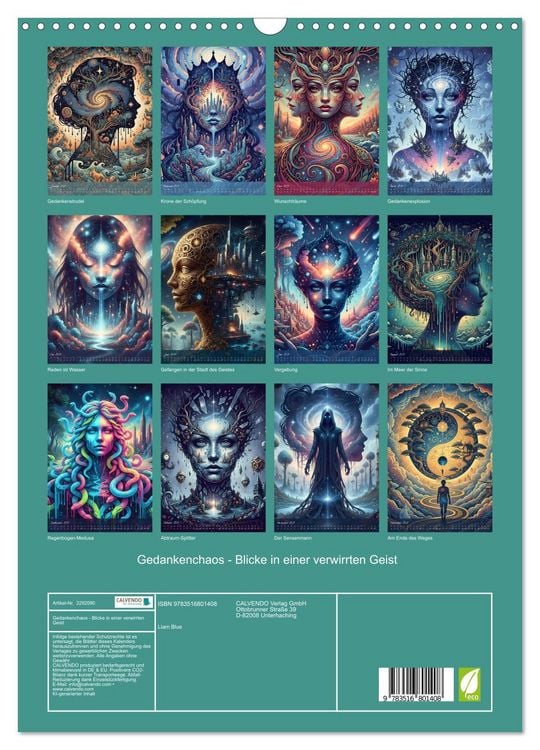 Produktbild: Gedankenchaos - Blicke in einer verwirrten Geist (Wandkalender 2027 DIN A3 hoch), CALVENDO Monatskalender
