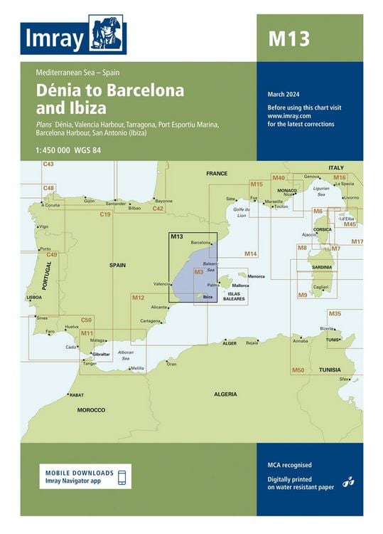 Produktbild: M13 D&eacute;nia to Barcelona and Ibiza, Imray Chart