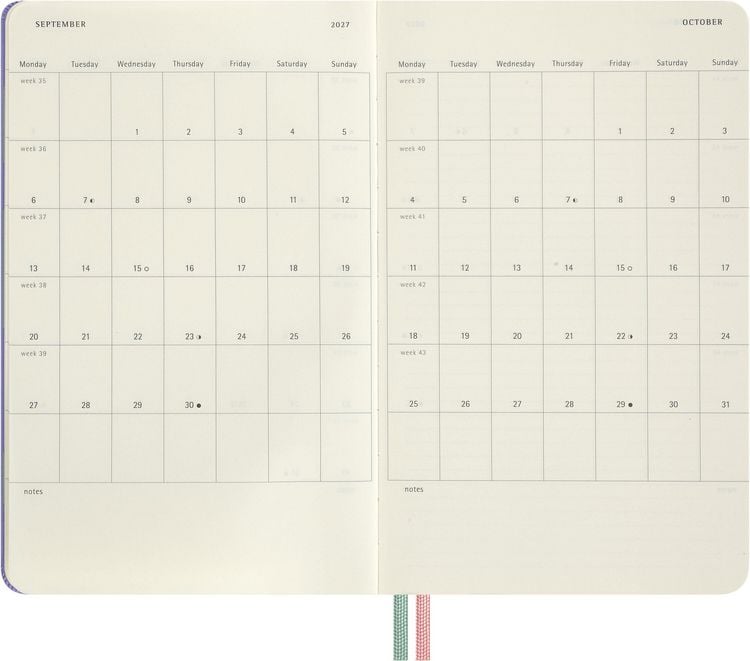 Produktbild: Moleskine Alice im Wunderland 18 Monate Wochen-Notizkalender 2026/2027, L/A5, 1 Wo = 1 Seite, fester Einband