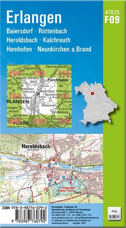 Produktbild: ATK25-F09 Erlangen (Amtliche Topographische Karte 1:25000)